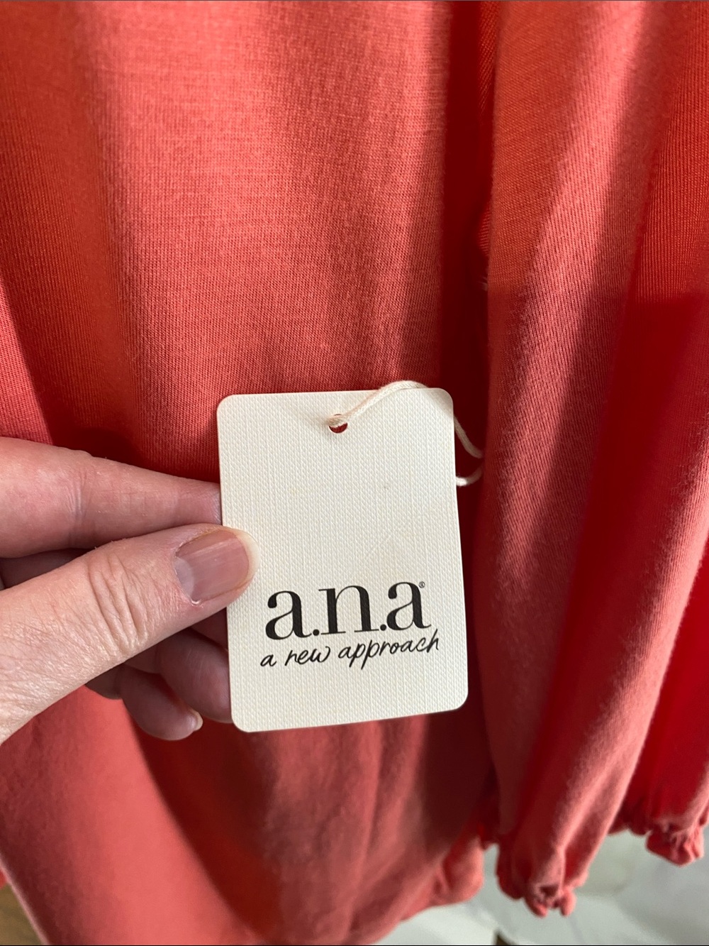 A.N.A. Women’s Spiced Coral Scoop Neck 3/4 Sleeve Flowy Blouse—Sz 0X - Picture 7 of 9
